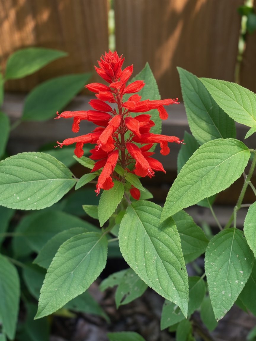 Pineapple sage growing in Annie B's garden